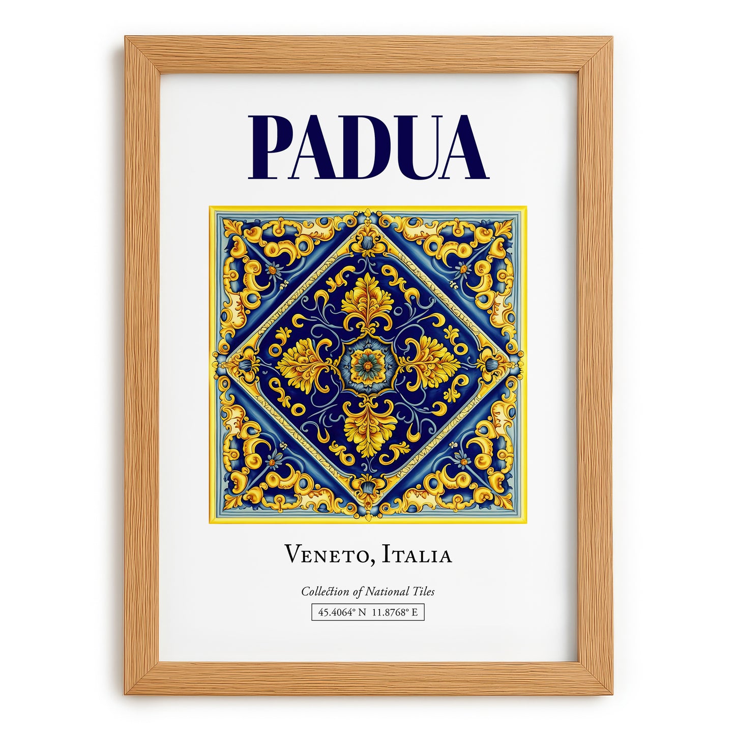 Padua, Italy – Travel Print, set in oak frame