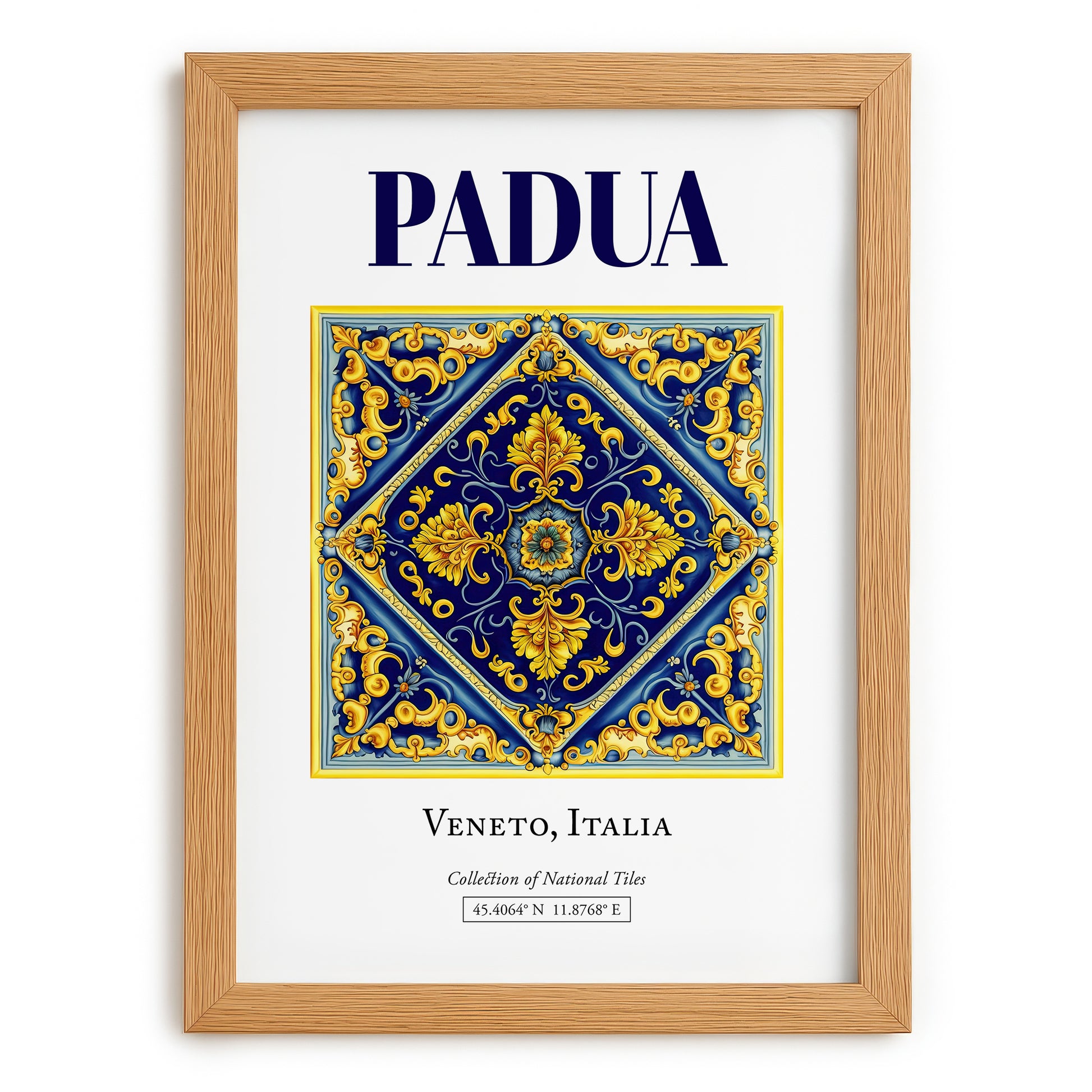 Padua, Italy – Travel Print, set in oak frame