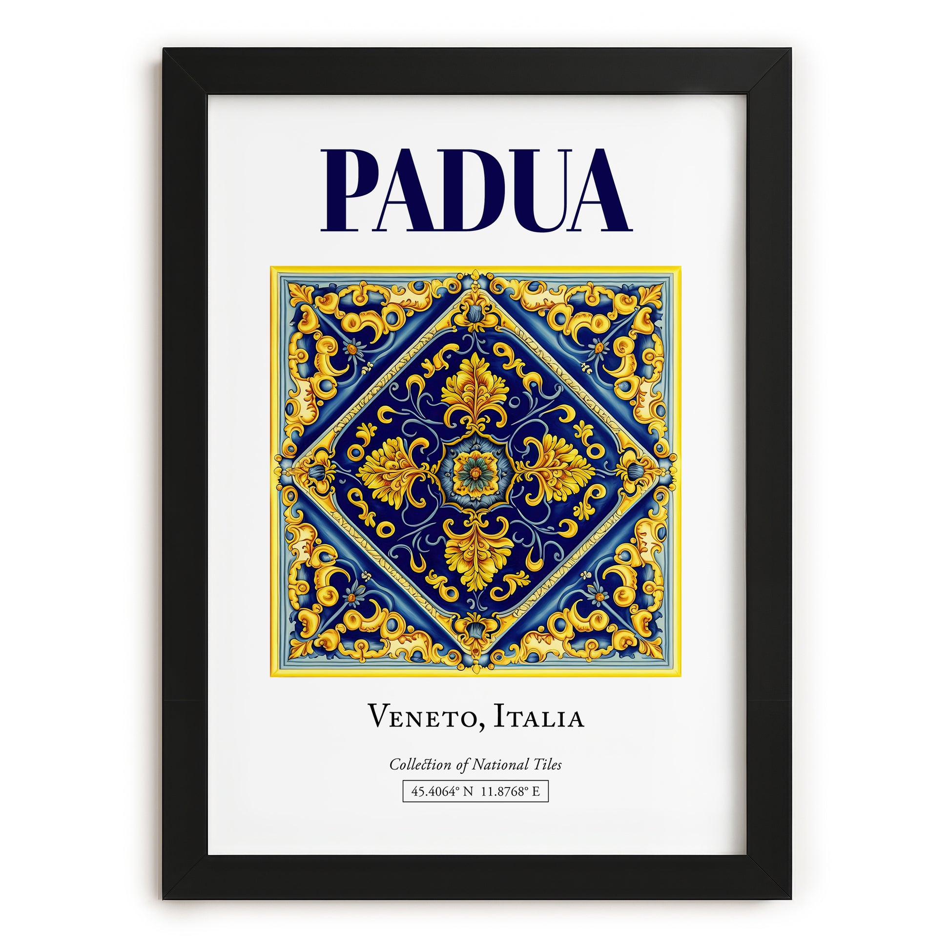 Padua, Italy – Travel Print, in sleek black frame