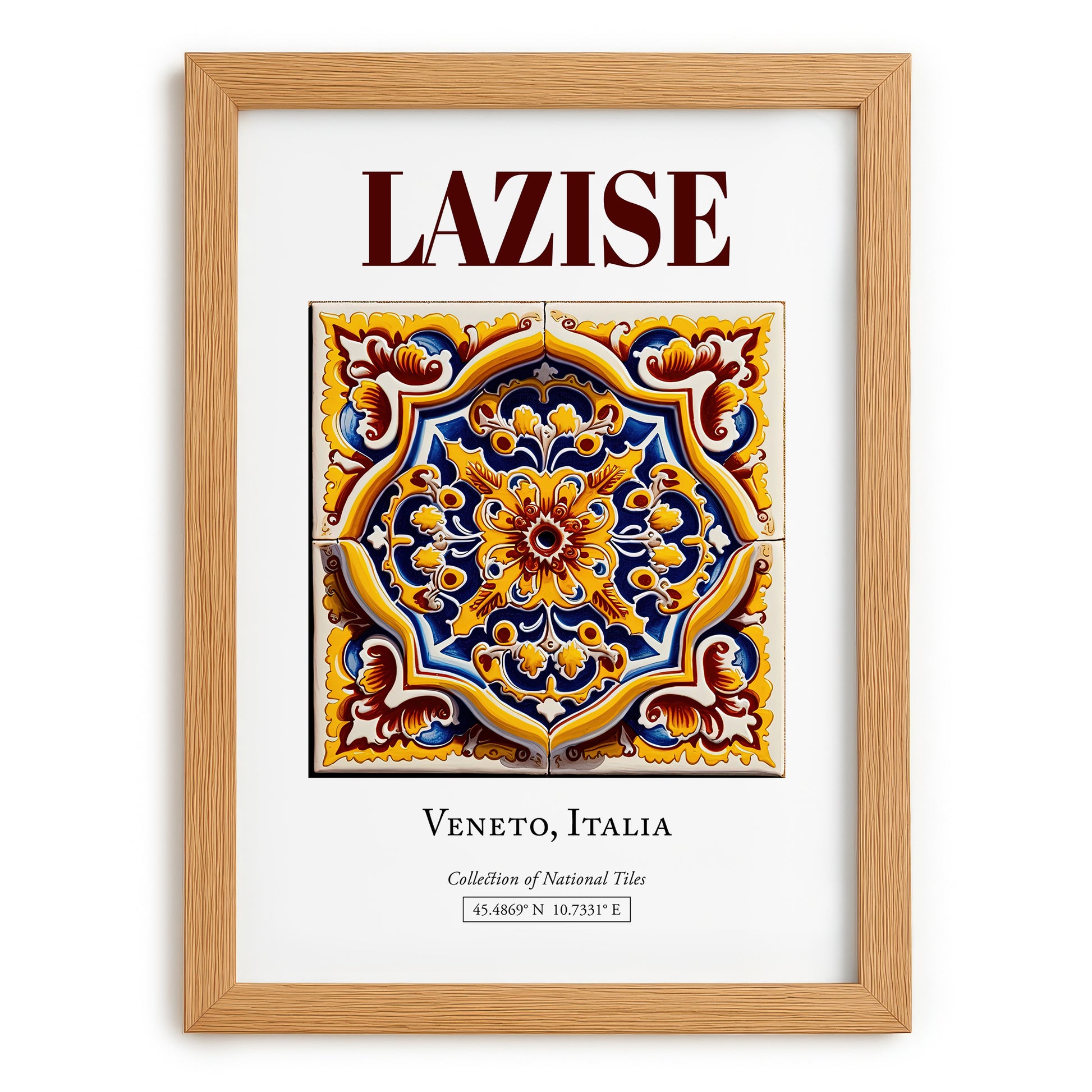 Lazise, Italy – Travel Print, set in oak frame