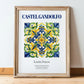 Castel Gandolfo, Italy – Travel Print, in wooden frame leaning on the floor