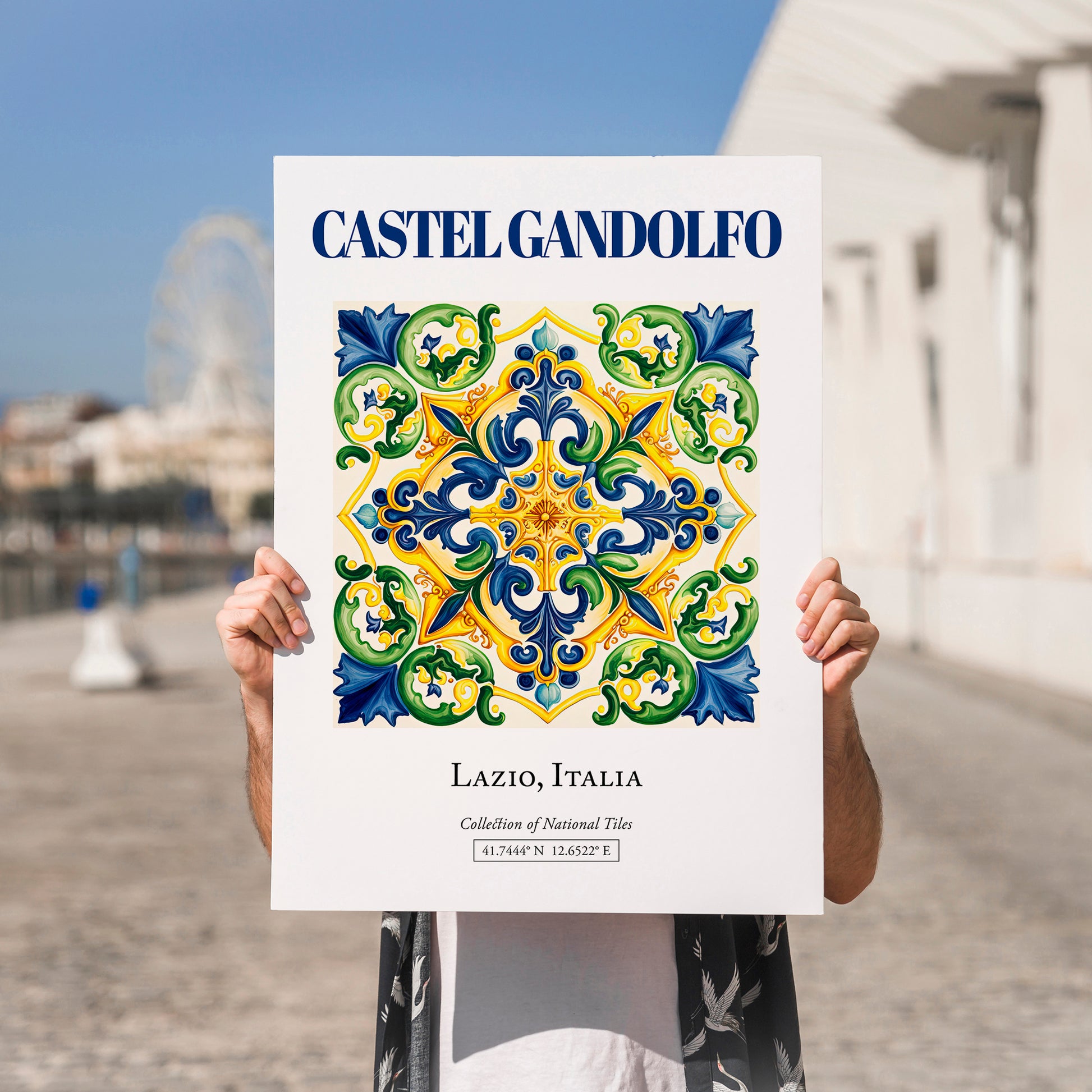 Castel Gandolfo, Italy – Travel Print, no-text version framed in wood