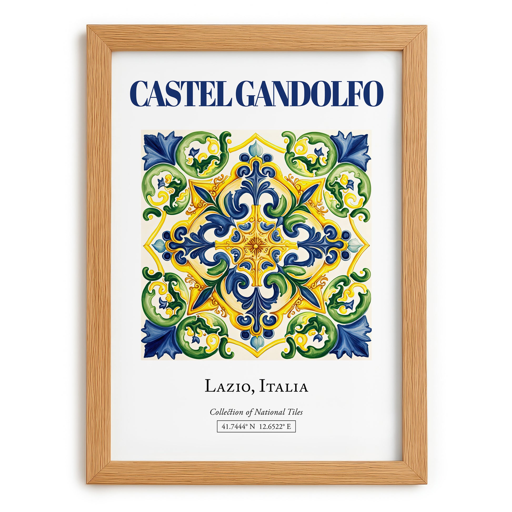 Castel Gandolfo, Italy – Travel Print, set in oak frame