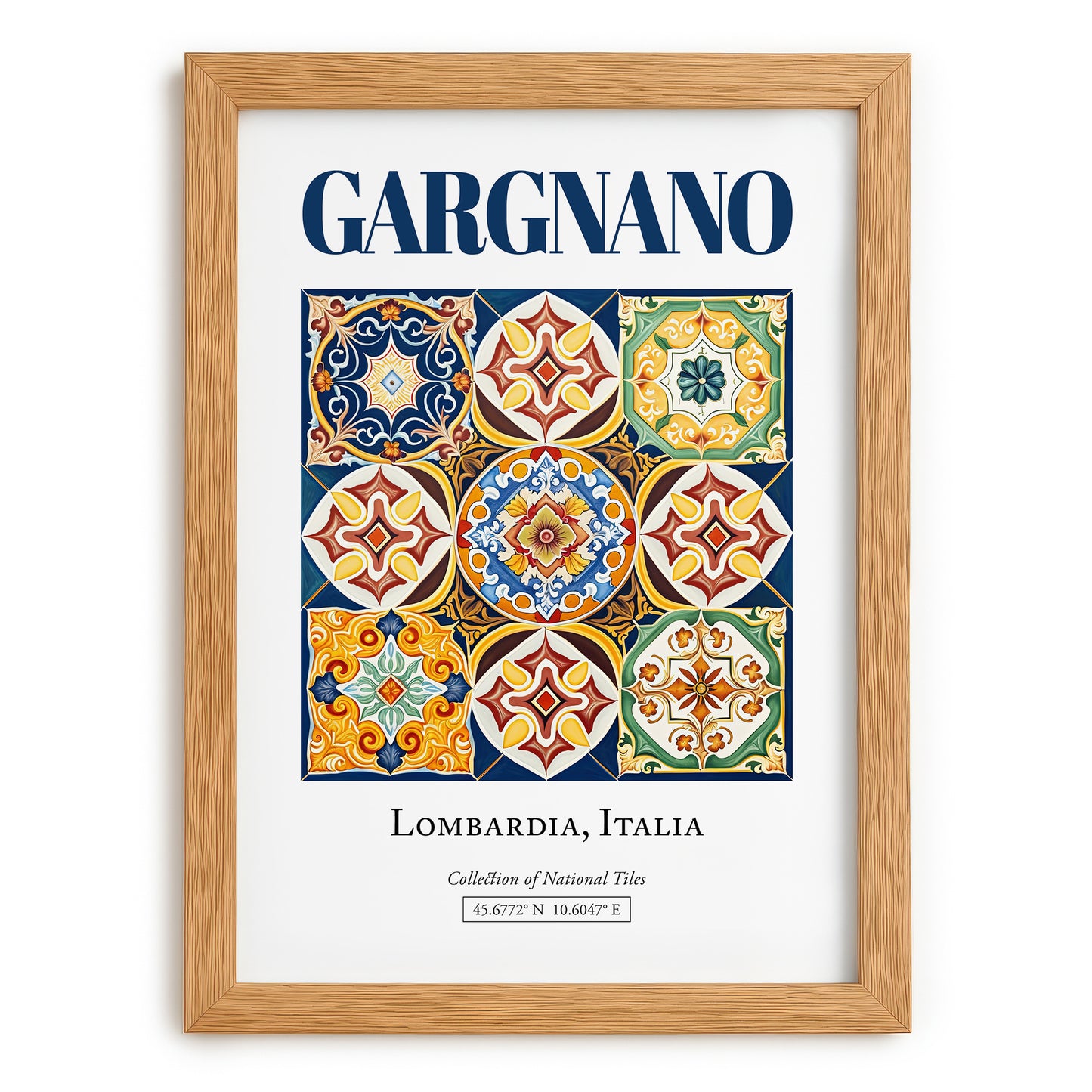 Gargnano, Italy – Travel Poster, set in oak frame