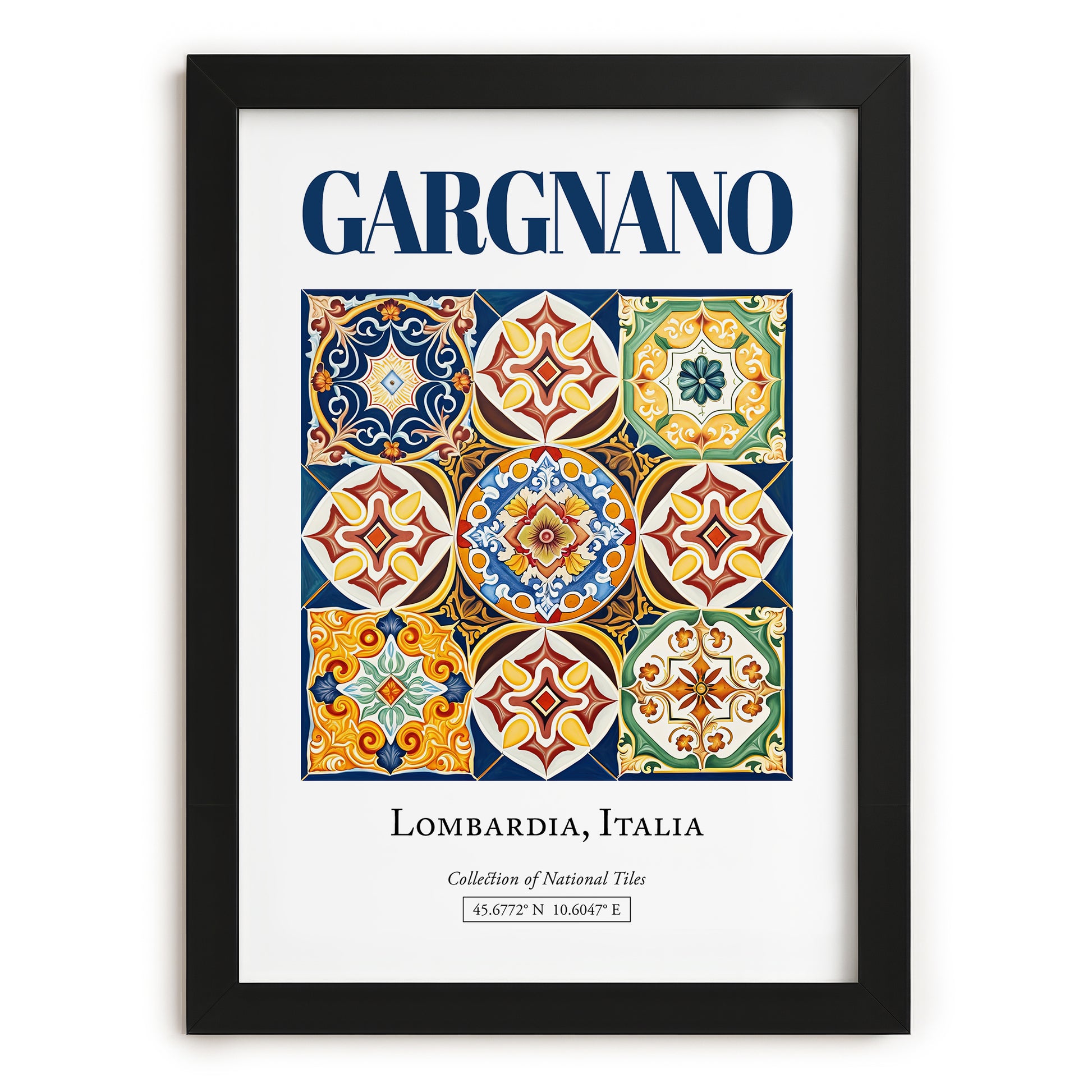 Gargnano, Italy – Travel Poster, in sleek black frame