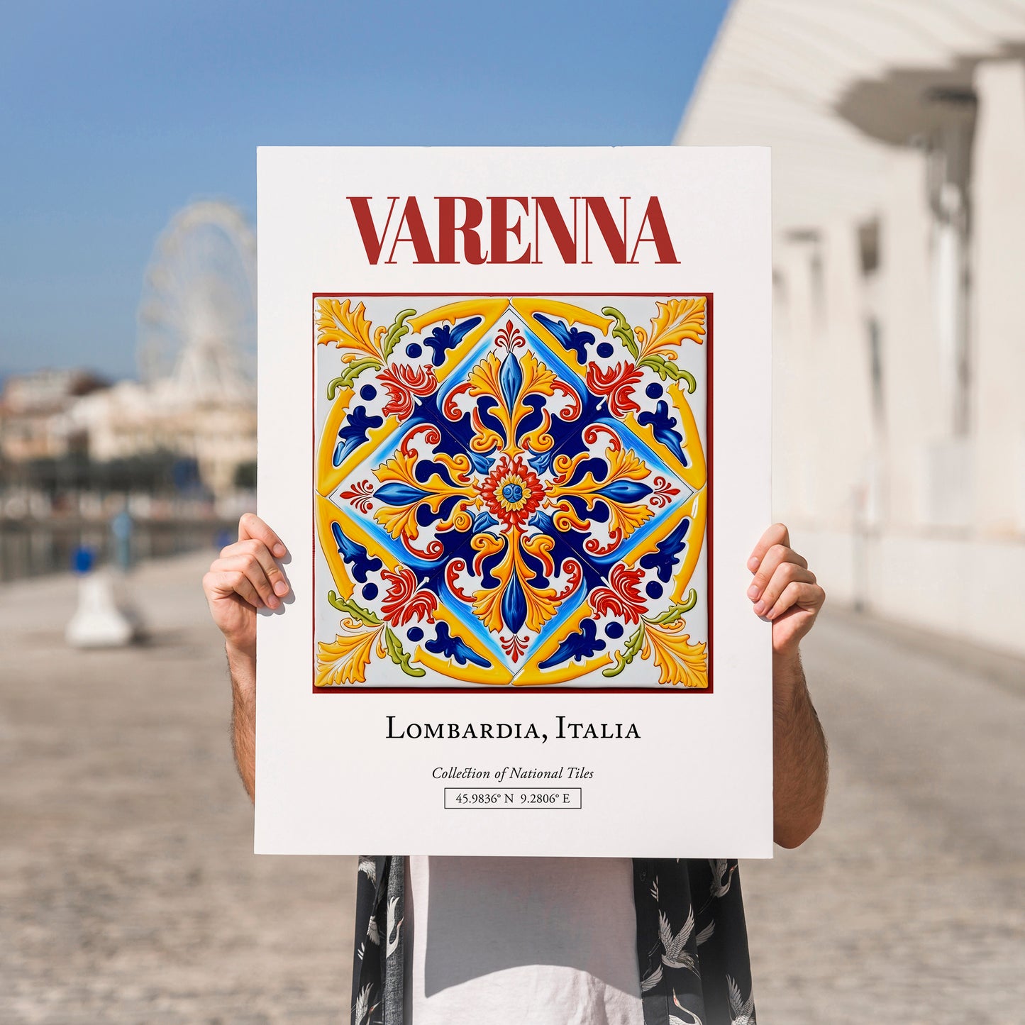 Varenna, Italy – Travel Print, no-text version framed in wood