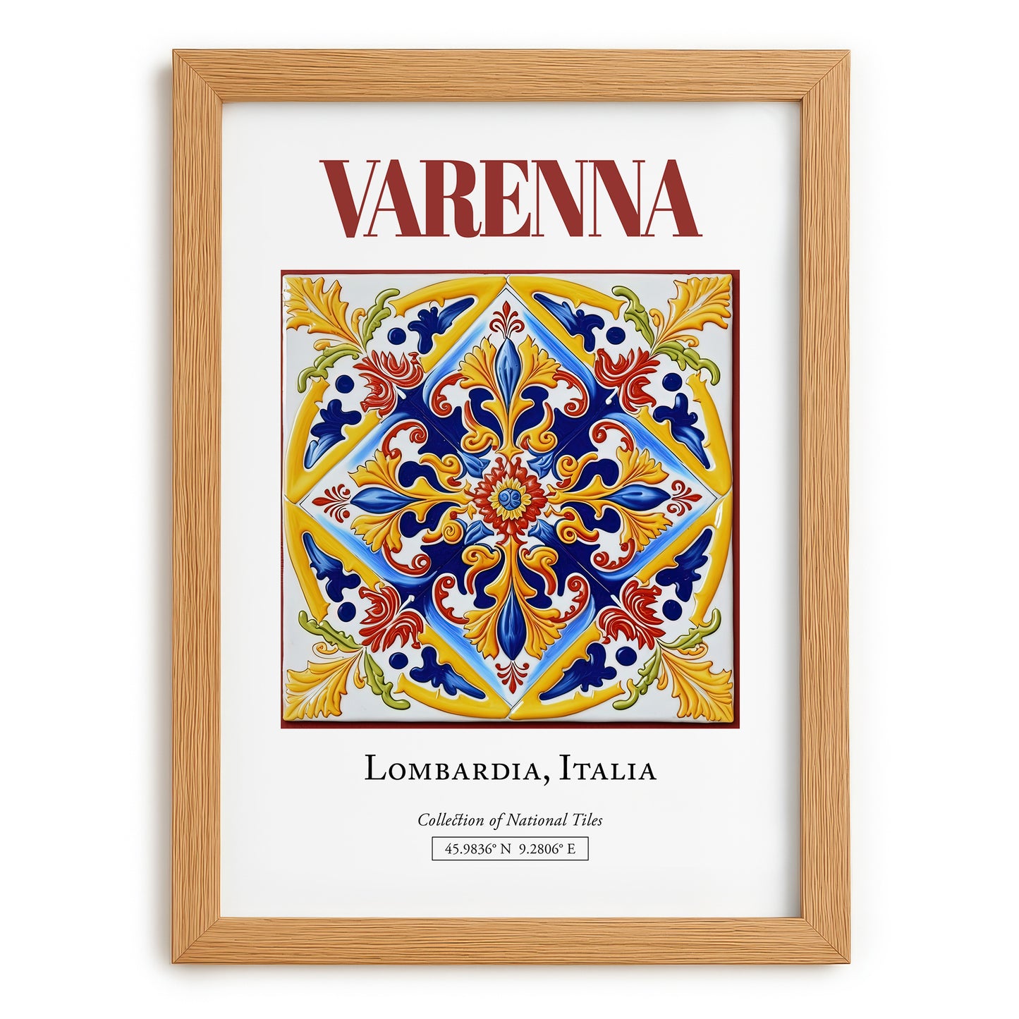 Varenna, Italy – Travel Print, set in oak frame