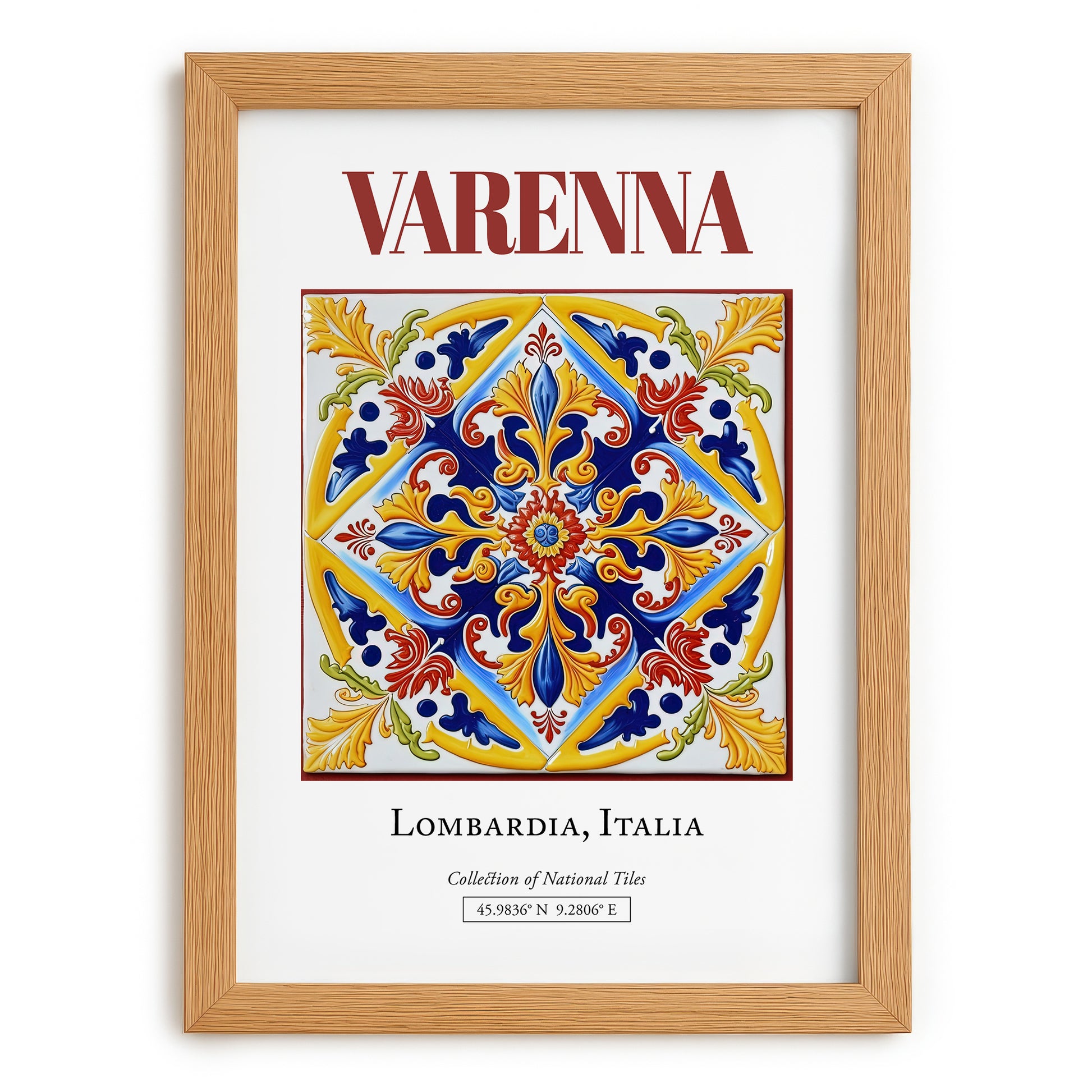 Varenna, Italy – Travel Print, set in oak frame