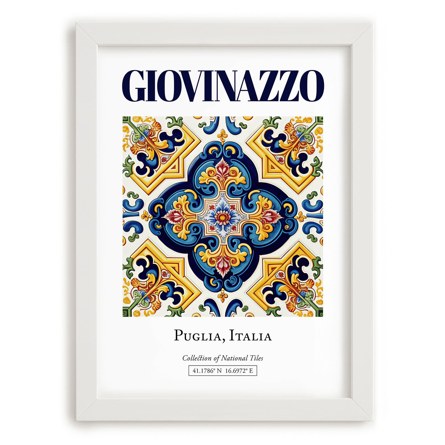 Giovinazzo, Italy – National Pride Wall Decor, placed in minimal white frame