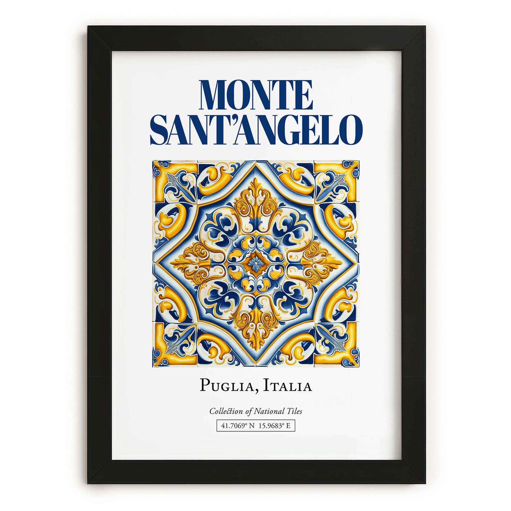 Monte Sant'Angelo, Italy – Travel Poster, in sleek black frame