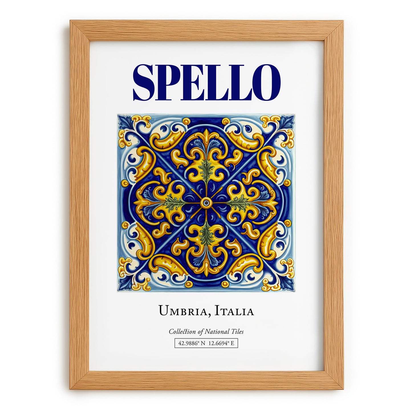 Spello, Italy – Country Culture Poster, set in oak frame
