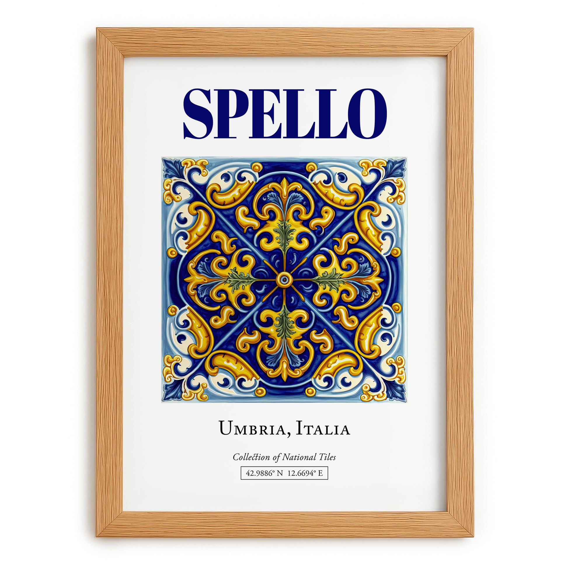 Spello, Italy – Country Culture Poster, set in oak frame
