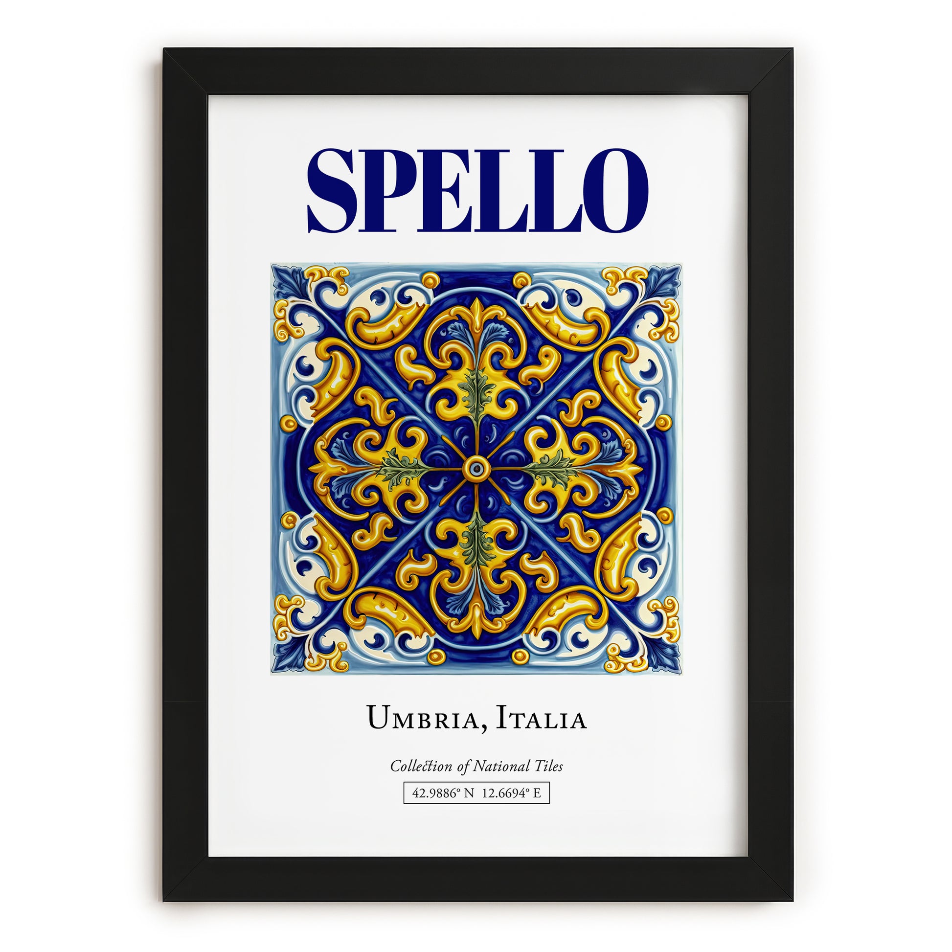 Spello, Italy – Country Culture Poster, in sleek black frame