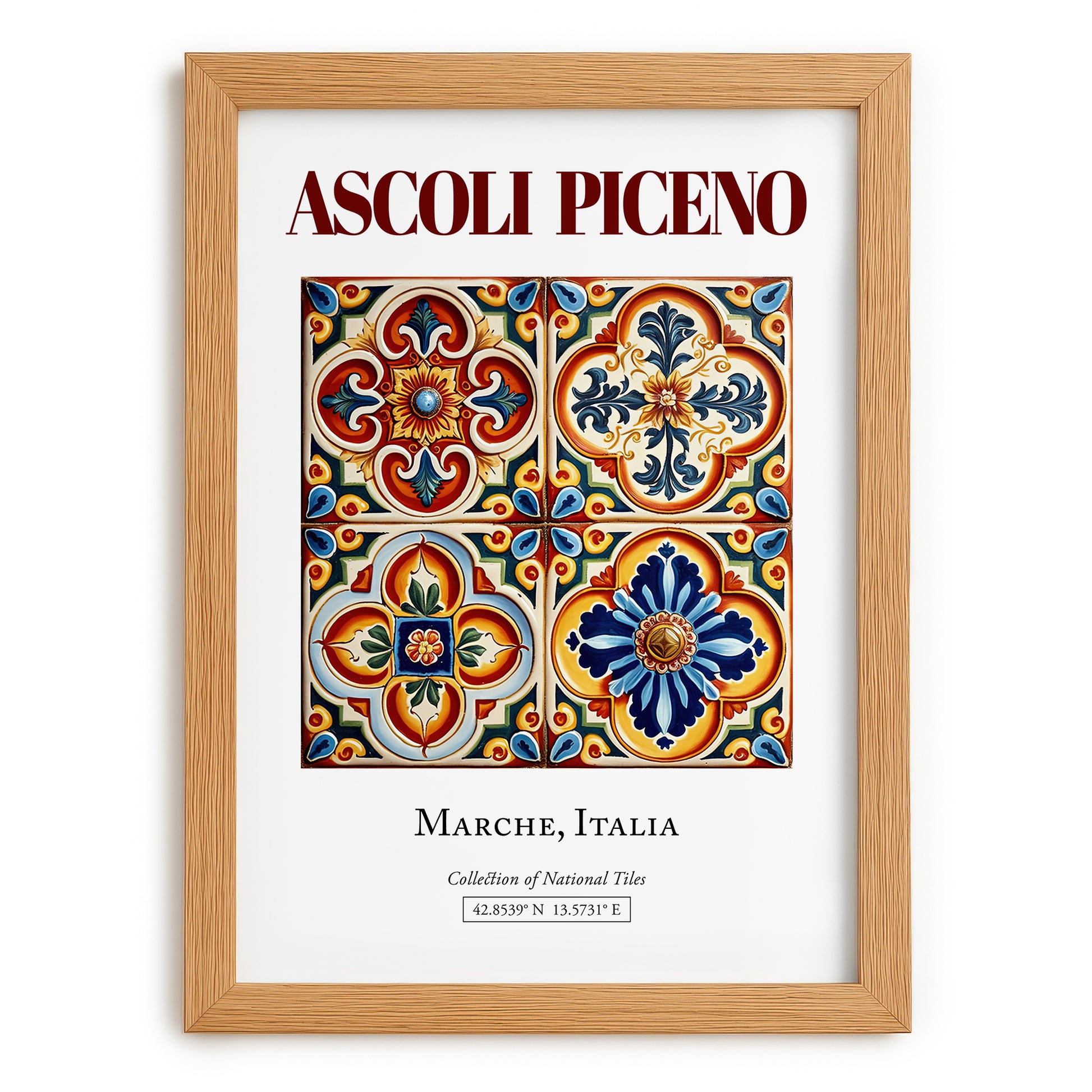 Ascoli Piceno, Italy – Travel Wall Art, set in oak frame