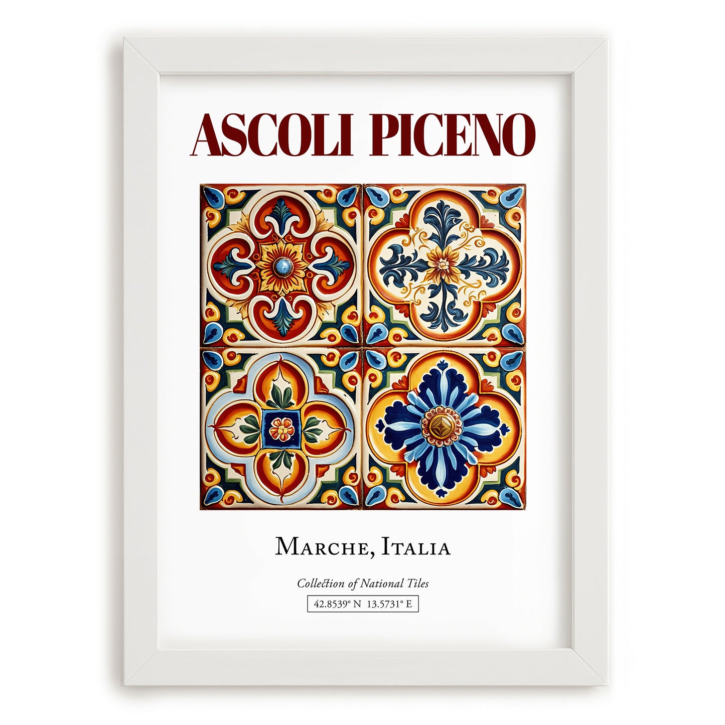 Ascoli Piceno, Italy – Travel Wall Art, placed in minimal white frame