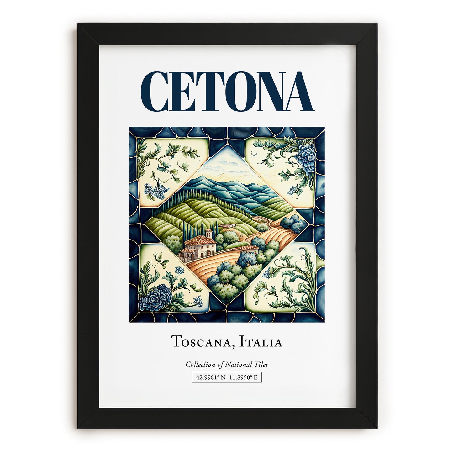 Cetona, Italy – Travel Print, in sleek black frame