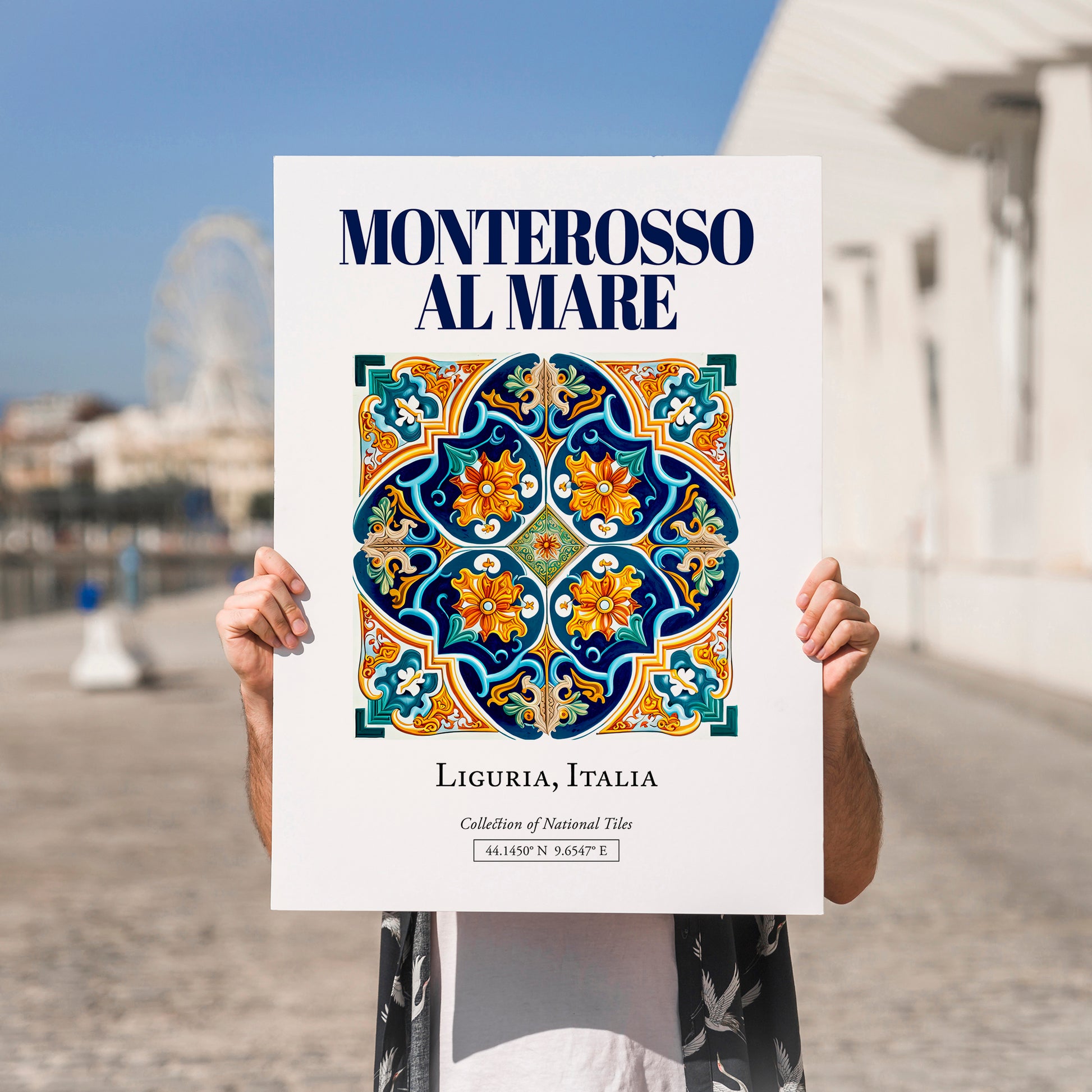 Monterosso al Mare, Italy – Travel Poster, no-text version framed in wood