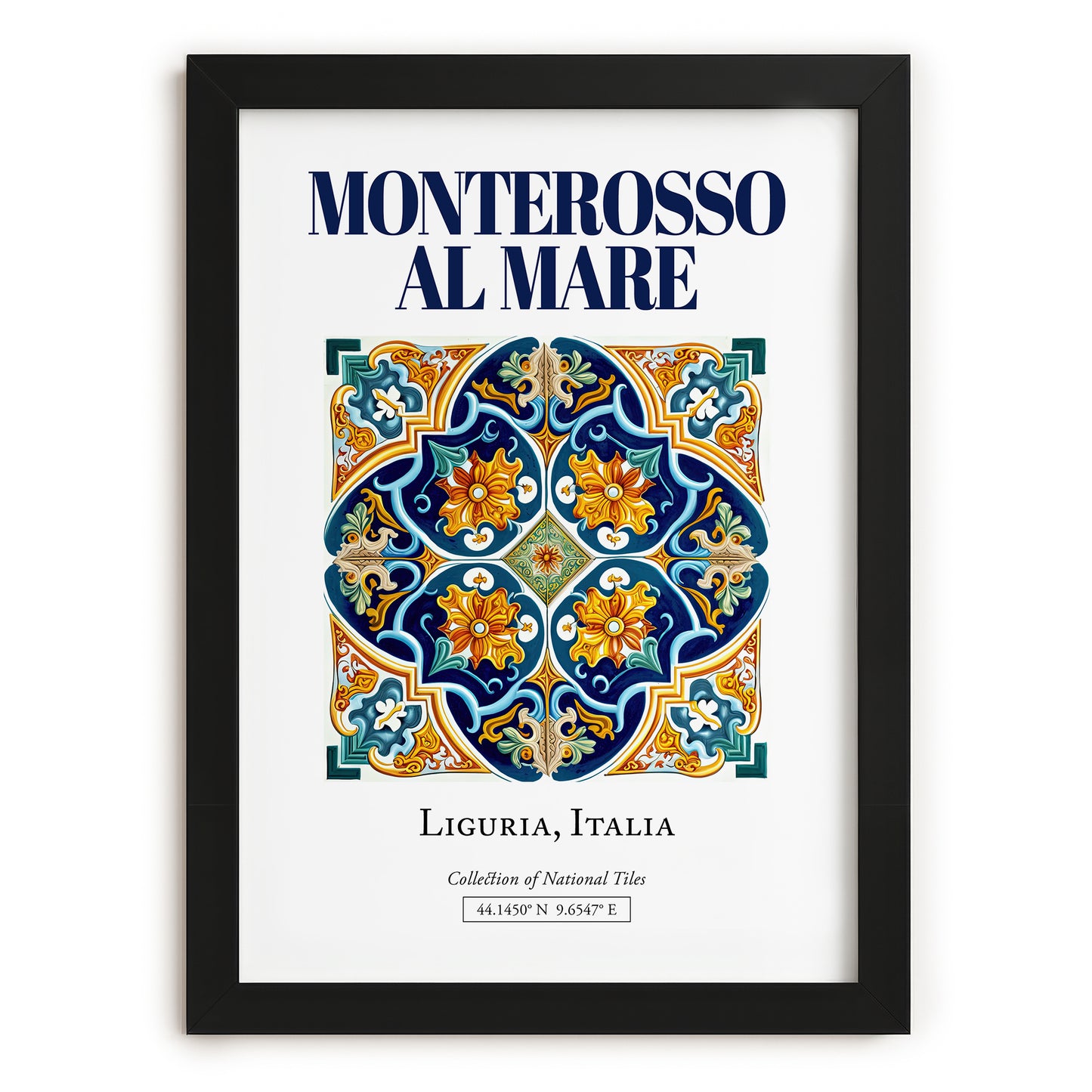 Monterosso al Mare, Italy – Travel Poster, in sleek black frame