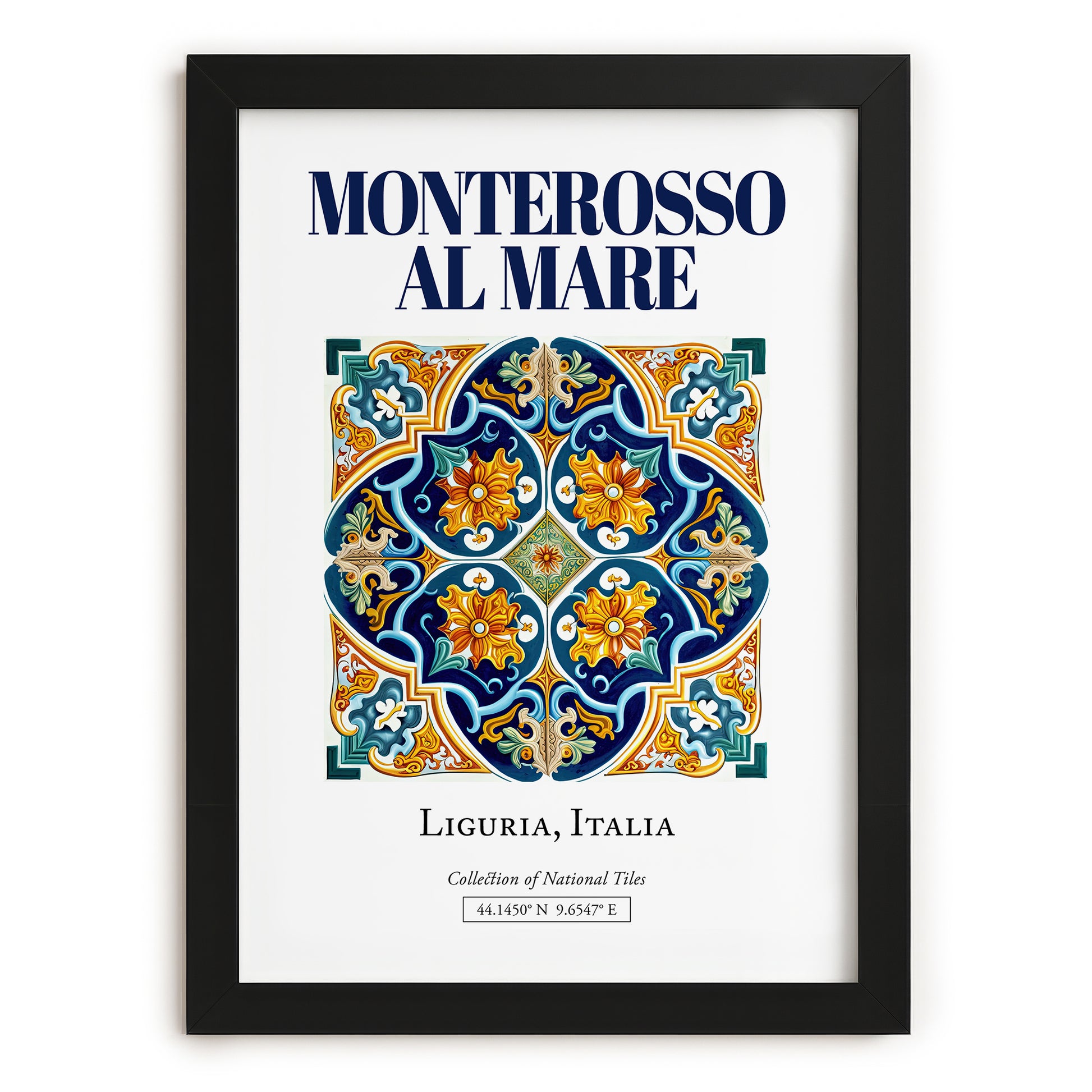 Monterosso al Mare, Italy – Travel Poster, in sleek black frame