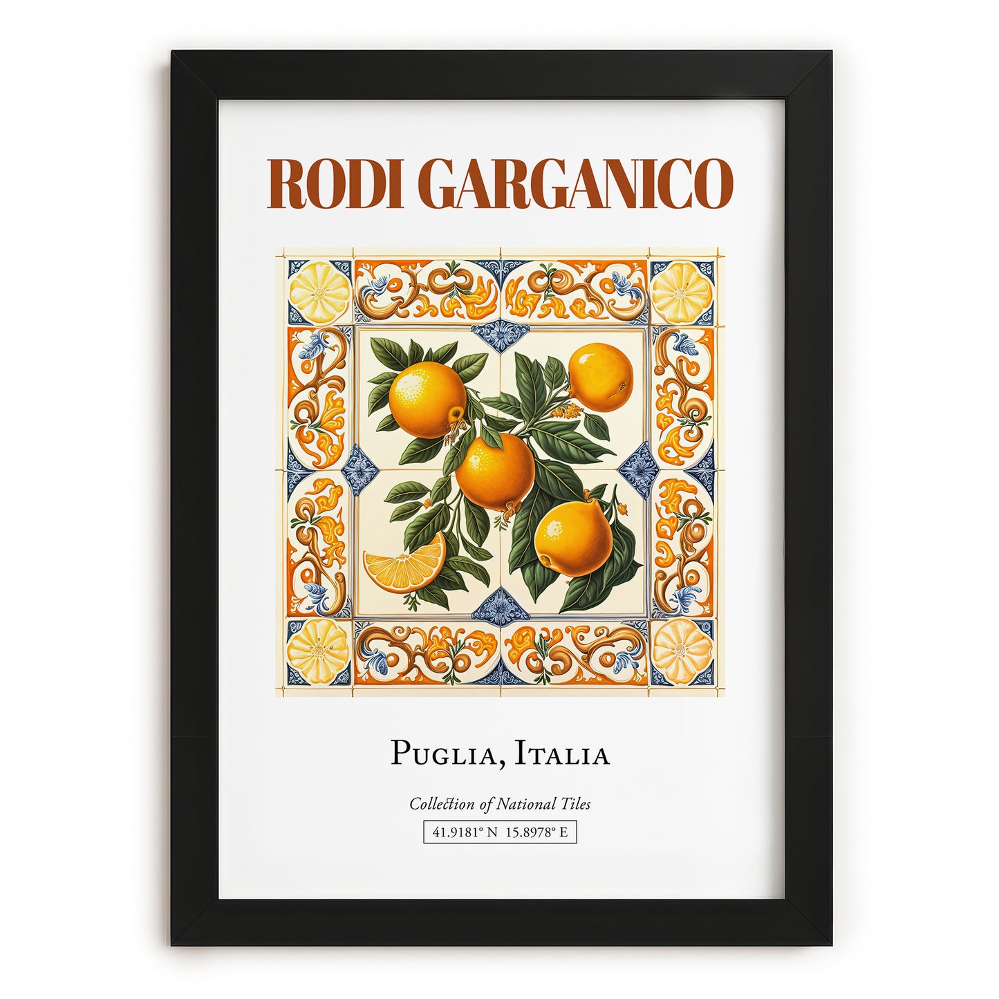 Rodi Garganico, Italy – Architectural Travel Art, in sleek black frame