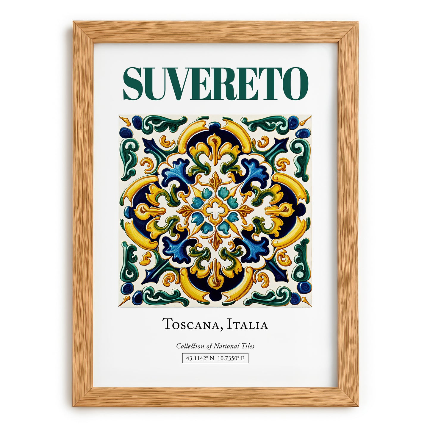 Suvereto, Italy – Travel Poster, set in oak frame