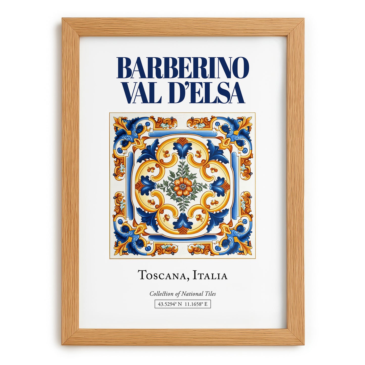 Barberino Val d'Elsa, Italy – Travel Wall Decor, set in oak frame