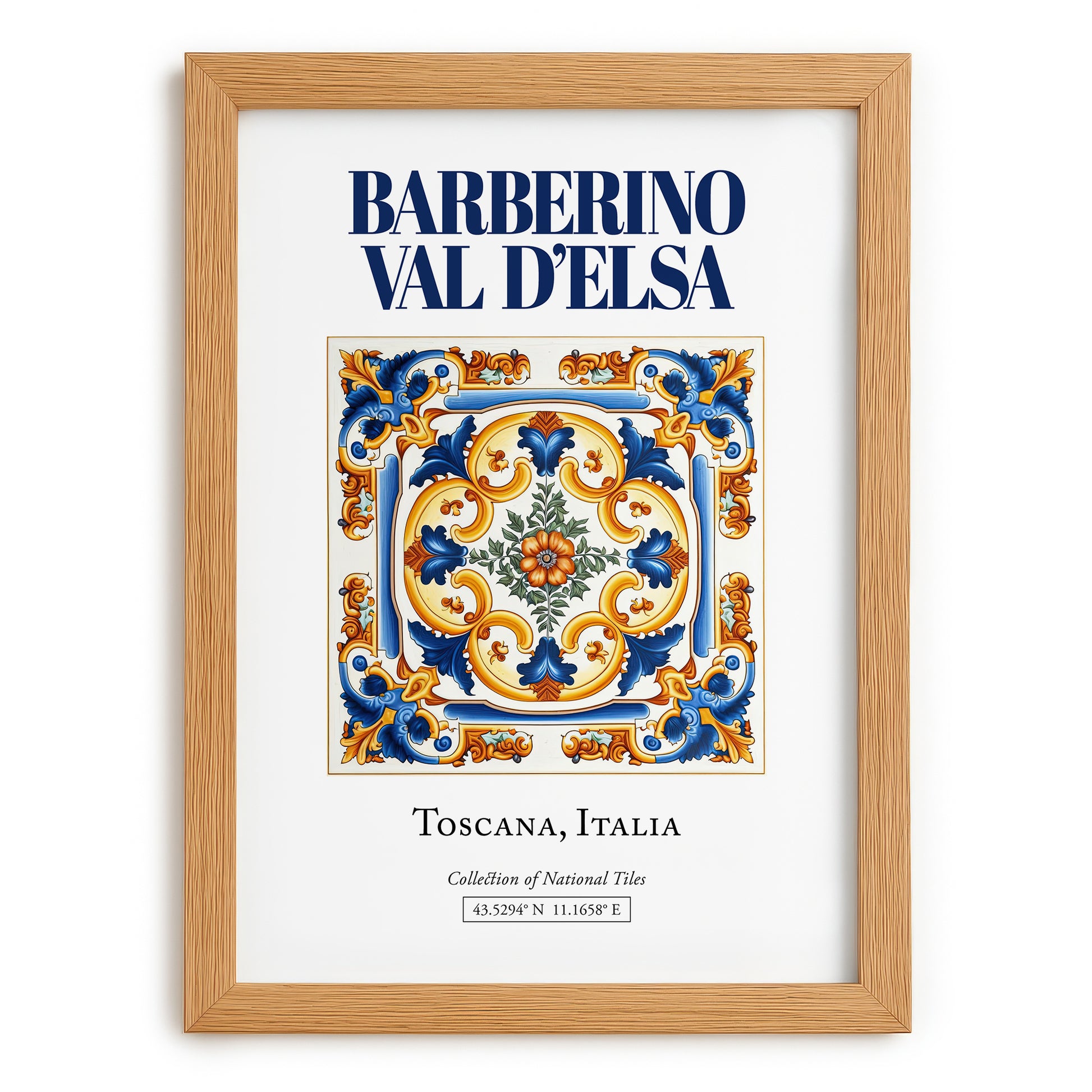 Barberino Val d'Elsa, Italy – Travel Wall Decor, set in oak frame