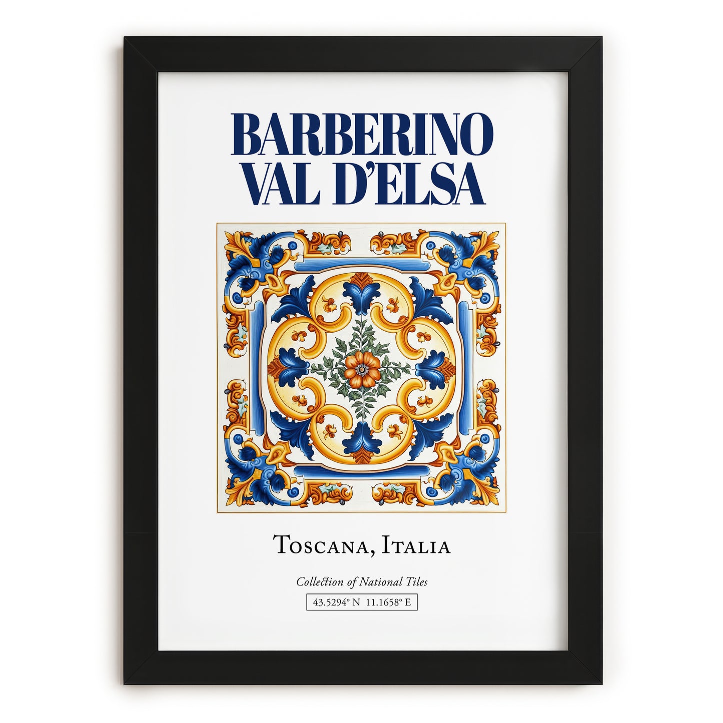 Barberino Val d'Elsa, Italy – Travel Wall Decor, in sleek black frame