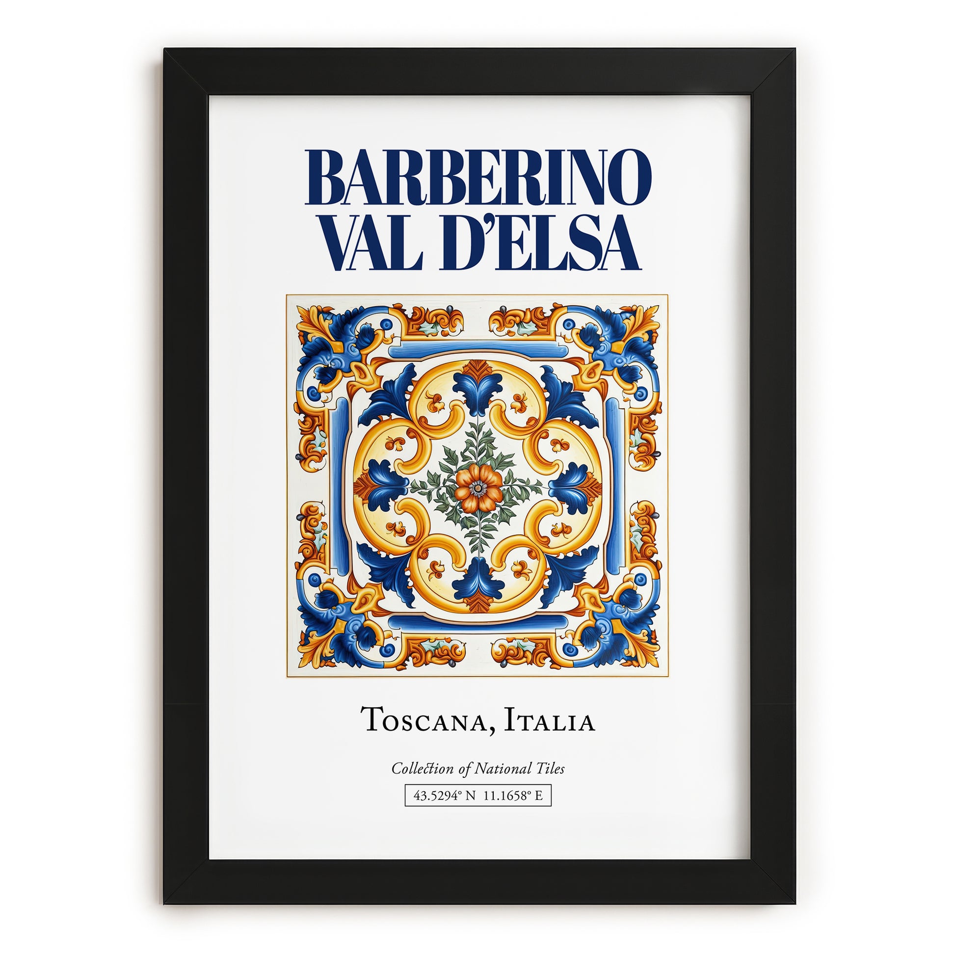 Barberino Val d'Elsa, Italy – Travel Wall Decor, in sleek black frame