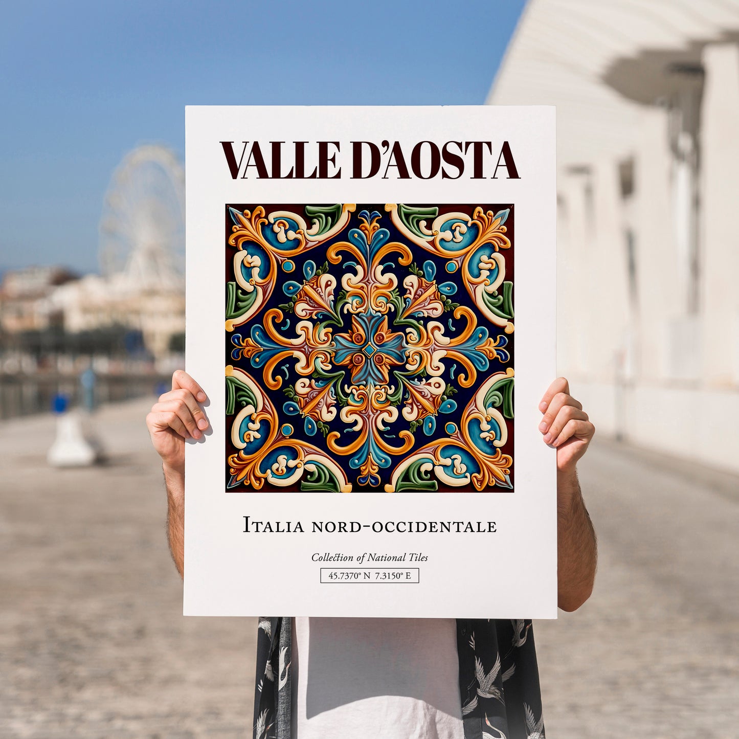 Valle d'Aosta, Italy – Travel Poster, no-text version framed in wood