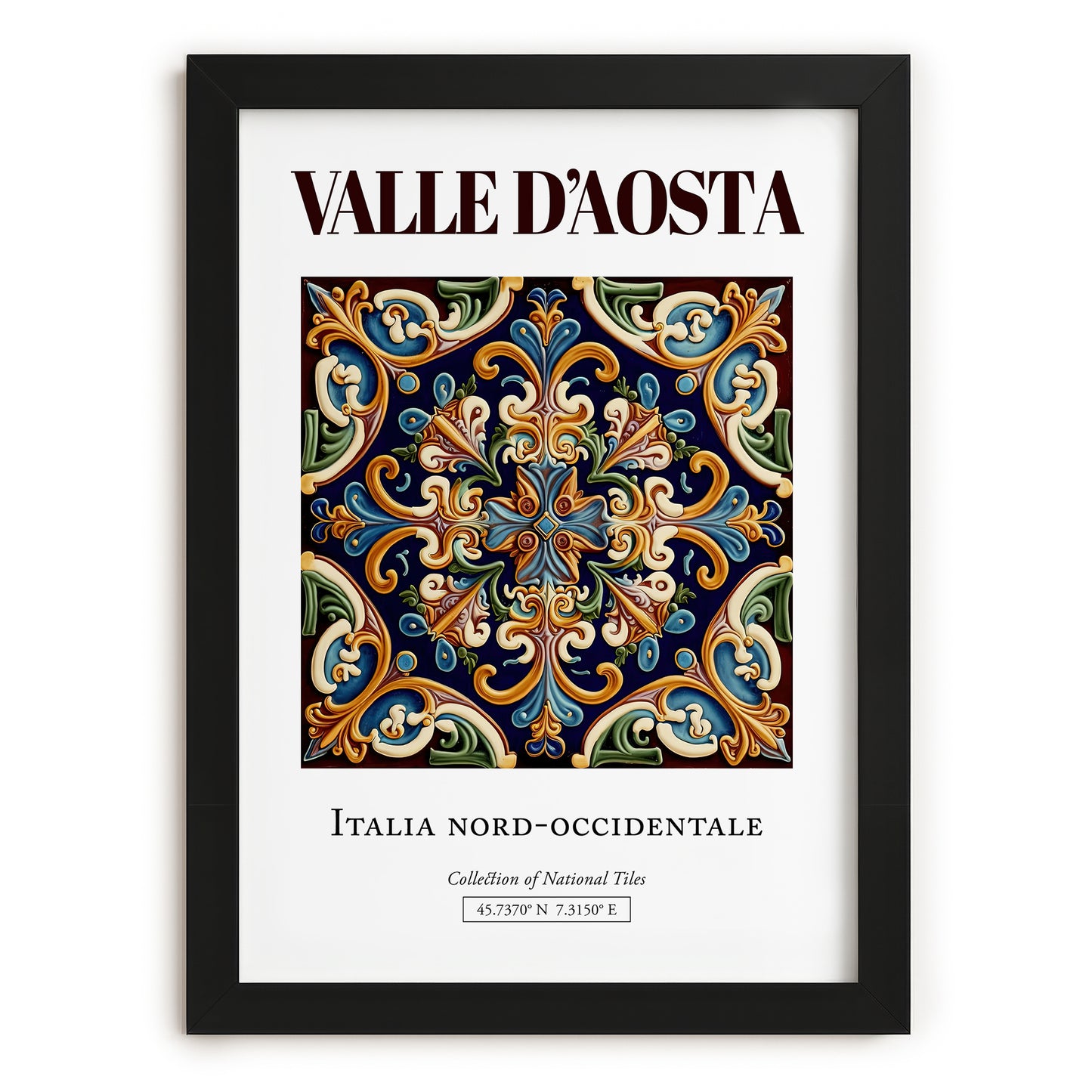 Valle d'Aosta, Italy – Travel Poster, in sleek black frame