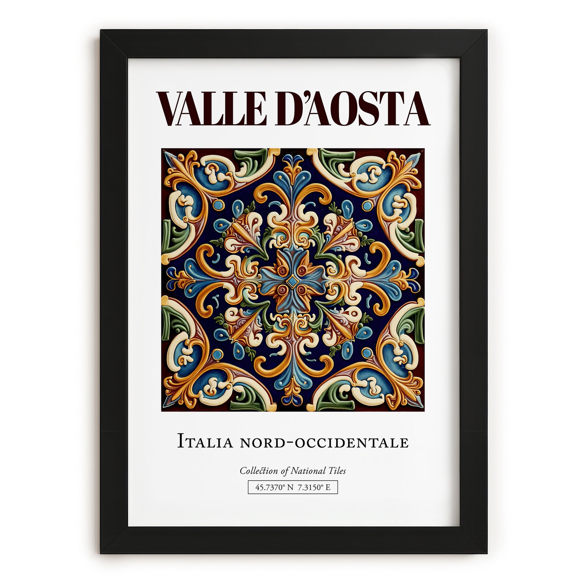 Valle d'Aosta, Italy – Travel Poster, in sleek black frame