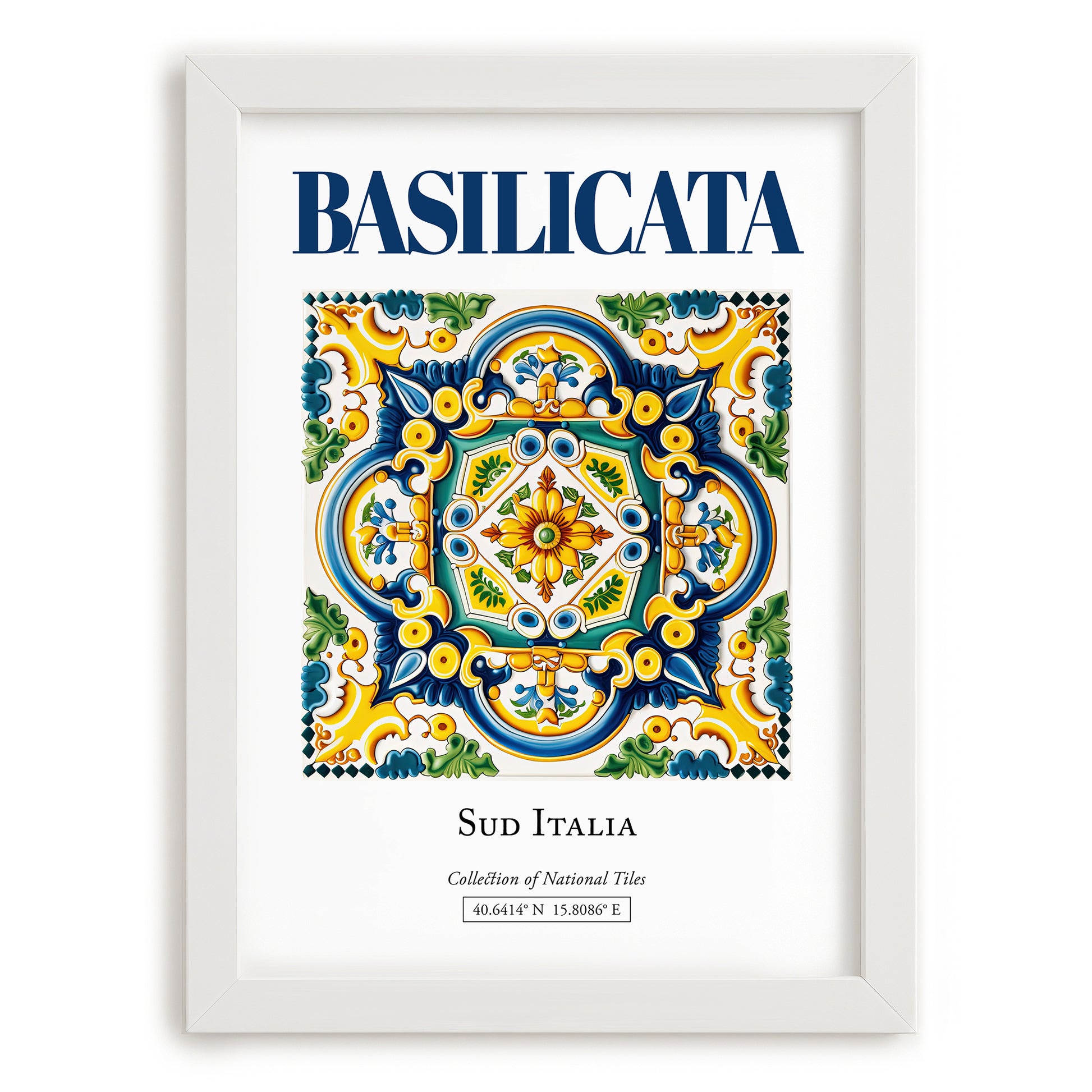 Basilicata, Italy – Travel Wall Decor, placed in minimal white frame