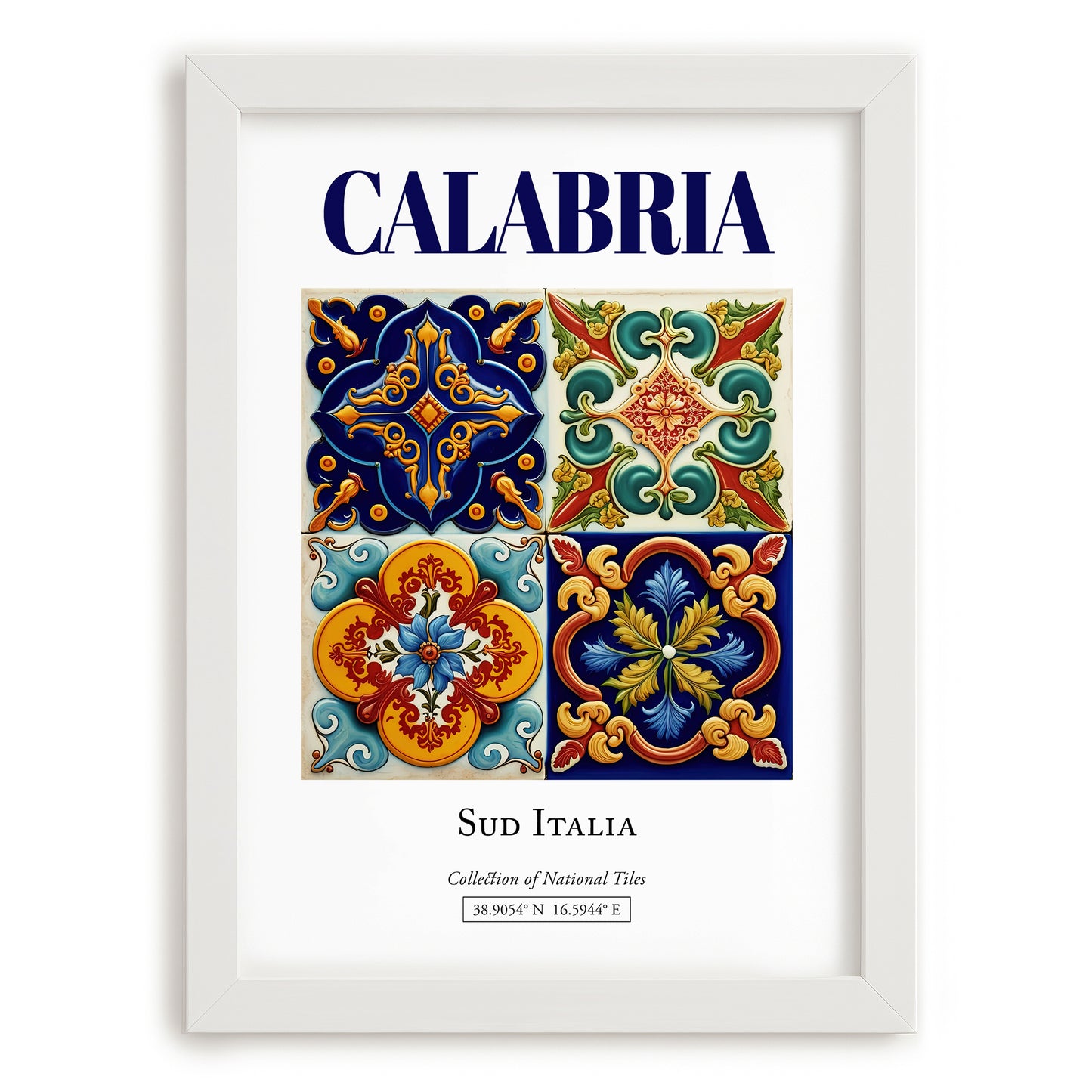 Calabria, Italy – Travel Print, placed in minimal white frame