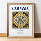 Campania, Italy – Global Cities Wall Print, in wooden frame leaning on the floor