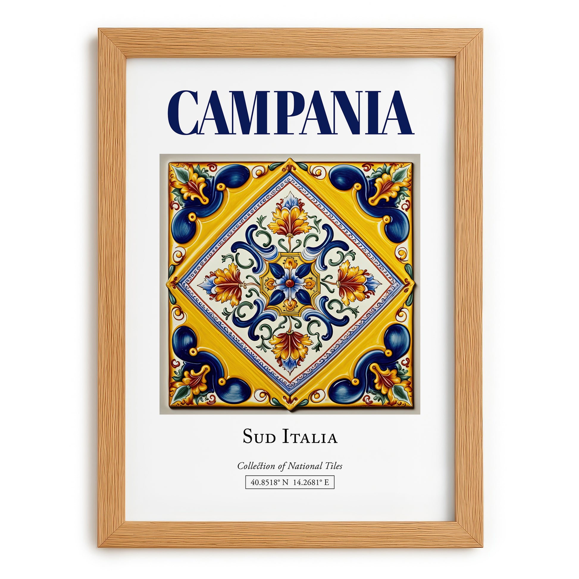 Campania, Italy – Global Cities Wall Print, set in oak frame