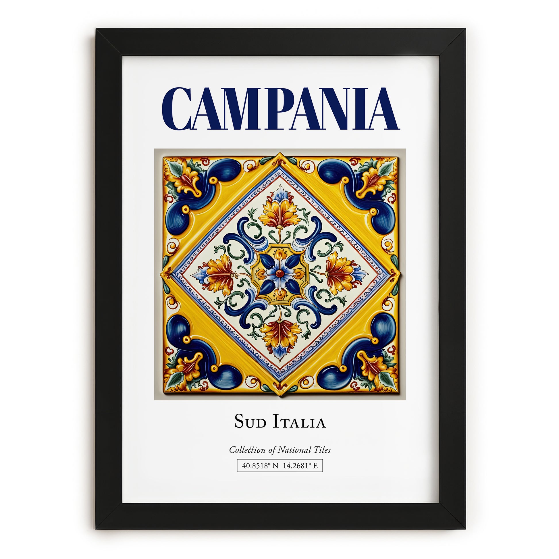 Campania, Italy – Global Cities Wall Print, in sleek black frame