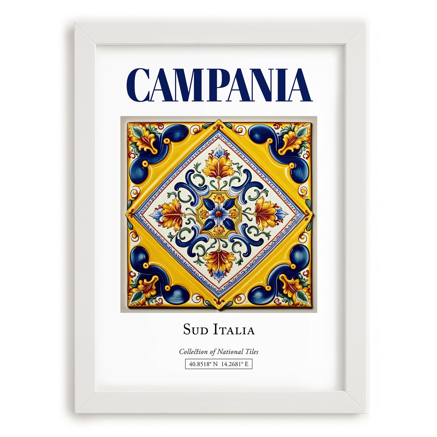 Campania, Italy – Global Cities Wall Print, placed in minimal white frame
