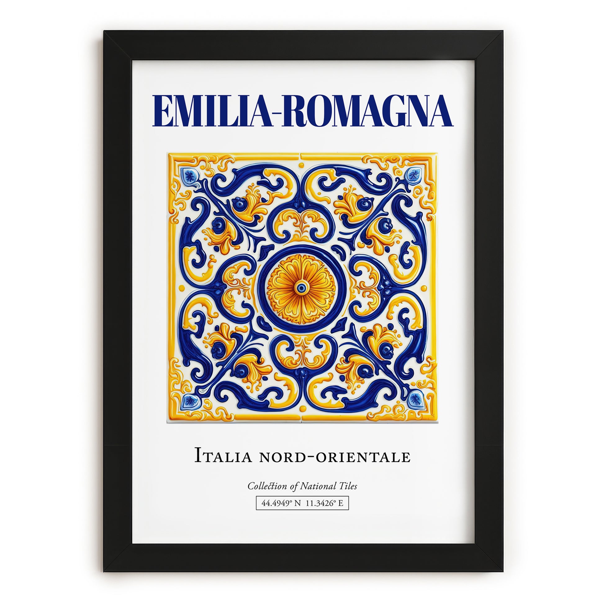 Emilia-Romagna, Italy – Travel Wall Art, in sleek black frame