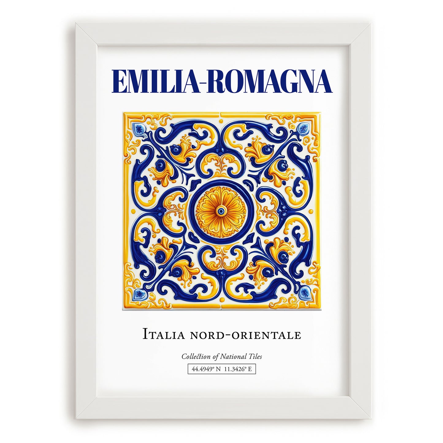 Emilia-Romagna, Italy – Travel Wall Art, placed in minimal white frame