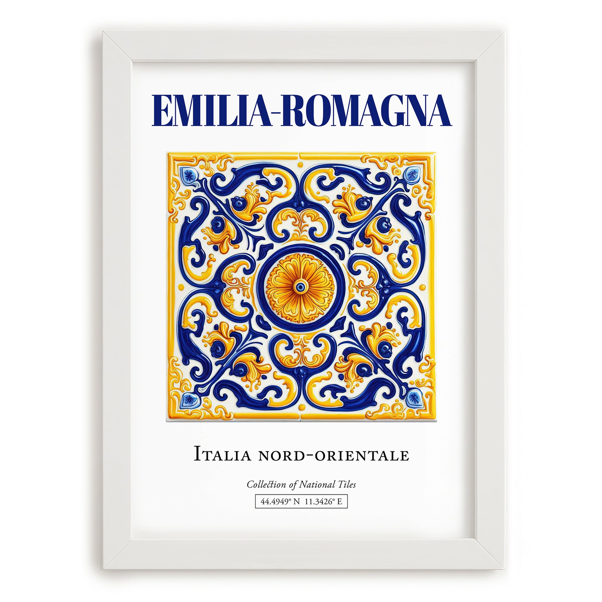 Emilia-Romagna, Italy – Travel Wall Art, placed in minimal white frame