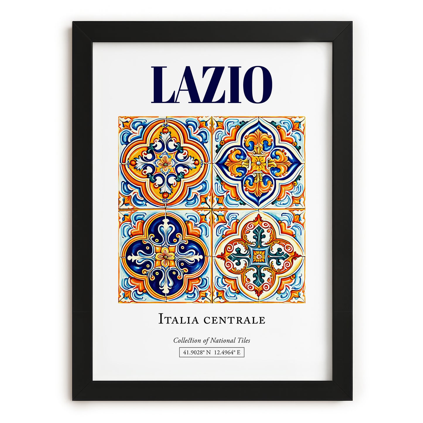 Lazio, Italy – Travel Wall Art, in sleek black frame