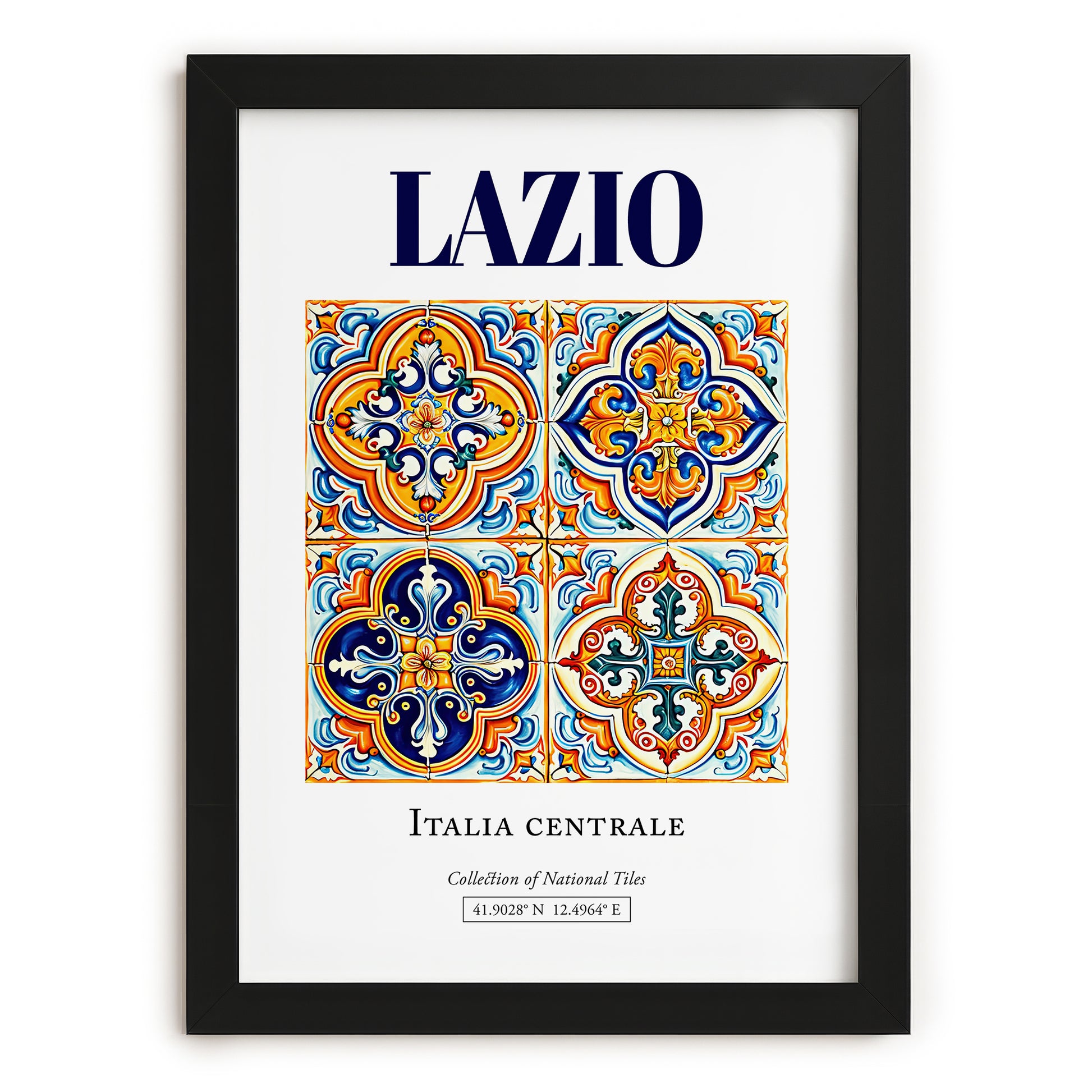 Lazio, Italy – Travel Wall Art, in sleek black frame