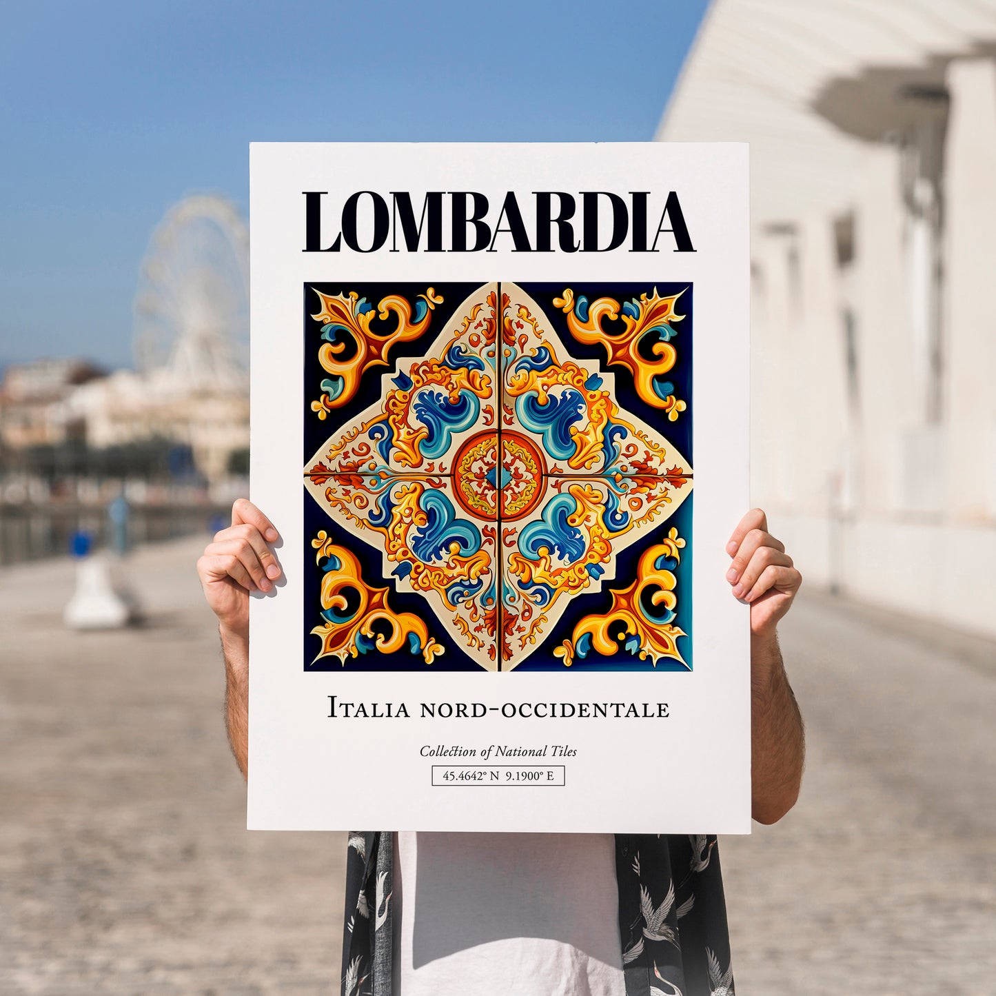 Lombardia (Lombardy), Italy – Travel Wall Art, no-text version framed in wood