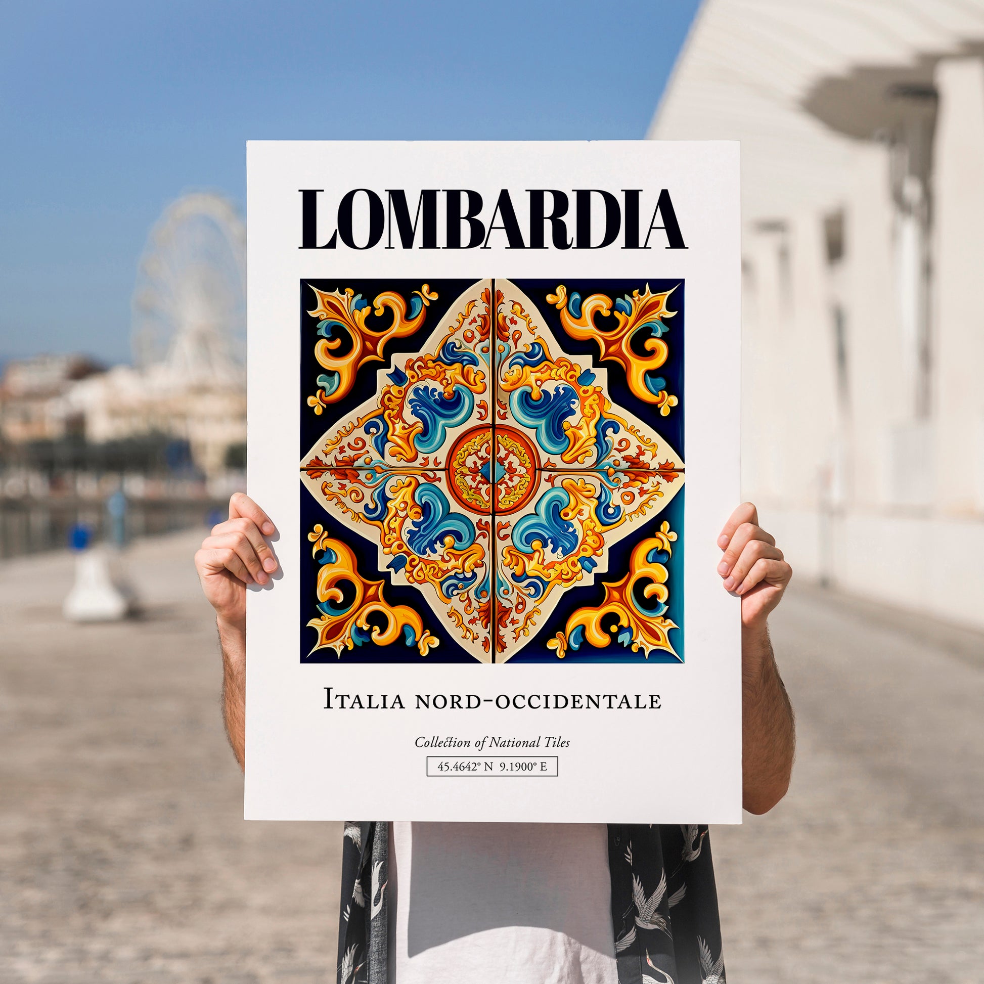 Lombardia (Lombardy), Italy – Travel Wall Art, no-text version framed in wood