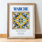 Marche, Italy – Travel Wall Decor, in wooden frame leaning on the floor