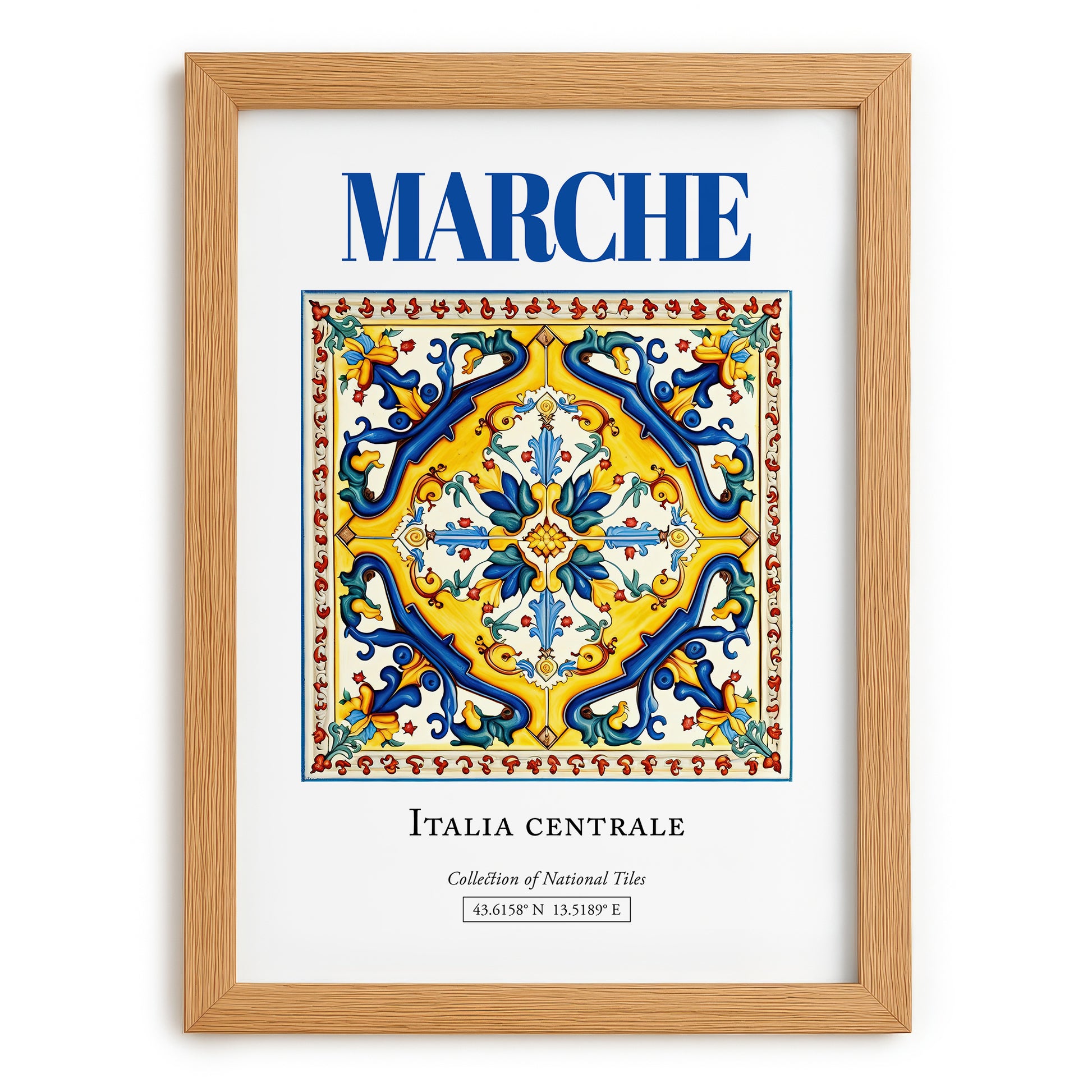 Marche, Italy – Travel Wall Decor, set in oak frame