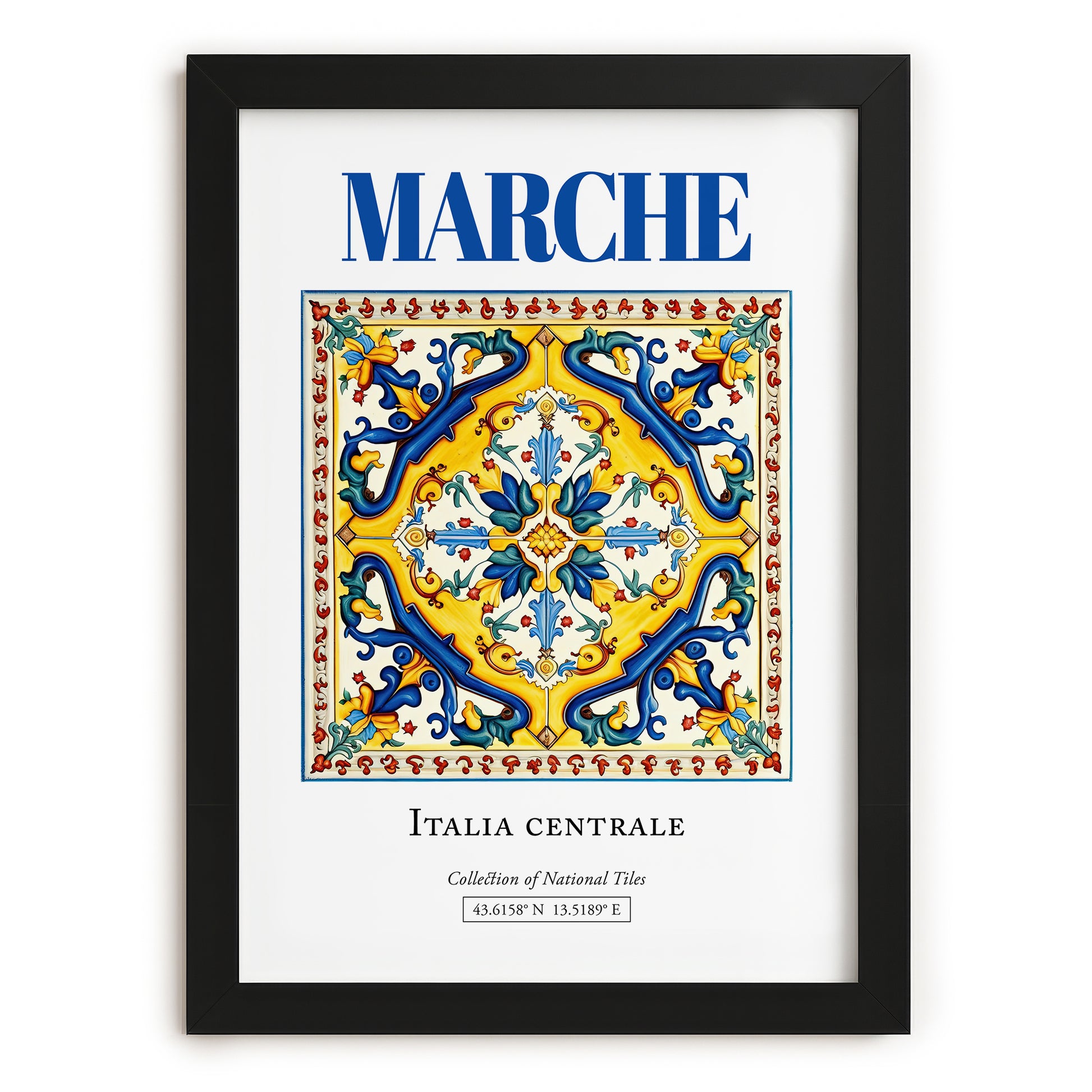 Marche, Italy – Travel Wall Decor, in sleek black frame