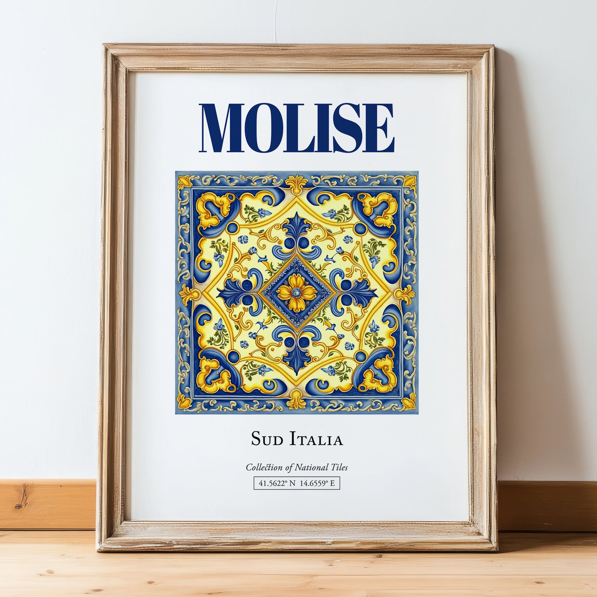 Molise, Italy – Travel Wall Art, in wooden frame leaning on the floor