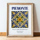 Piemonte (Piedmont), Italy – Travel Wall Decor, in wooden frame leaning on the floor